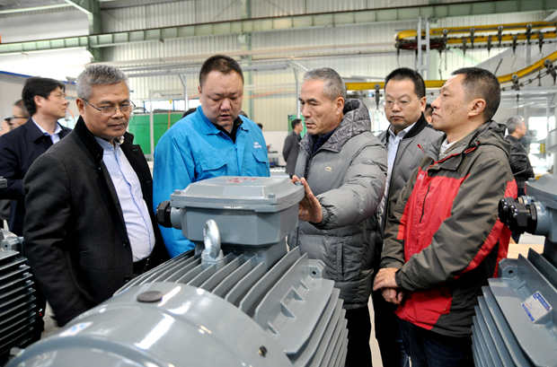 皖南電機(jī)|電機(jī)廠家:來賓在車間參觀 皖南電機(jī)|電機(jī)廠家:來賓在車間參觀